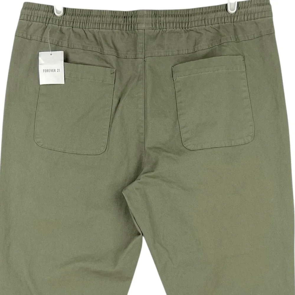 Forever 21 Men Olive Green Jogger Pants Size 2XL Elastic Waist w/Drawstring  NWT